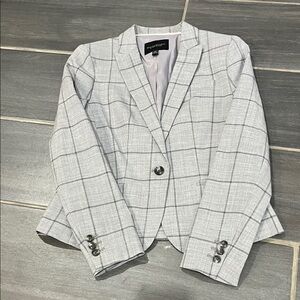 Banana Republic Light Gray Checkered Blazer
